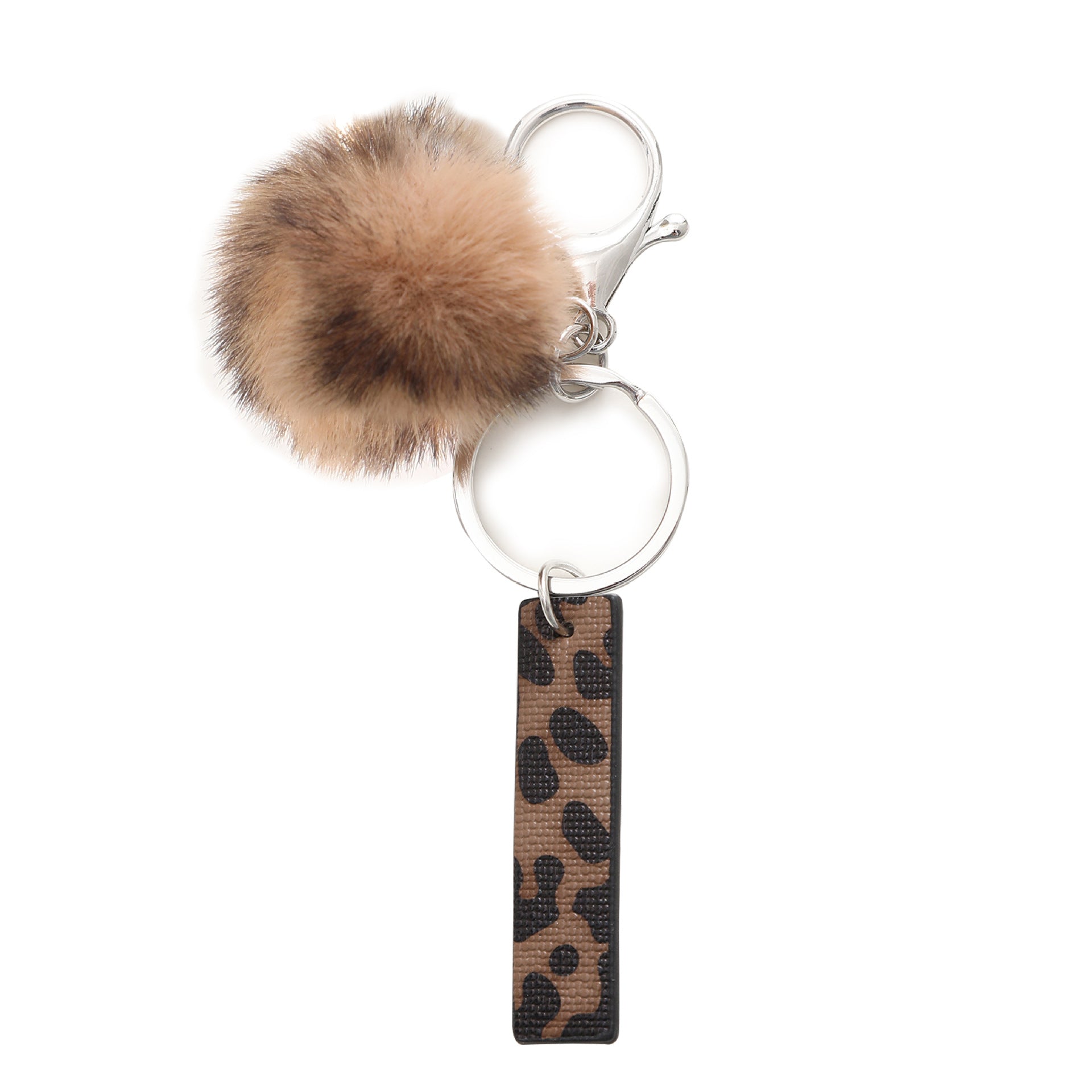 Wholesale Western Cowboy Style Leopard Print Oil Edge Letter Leather Keychains